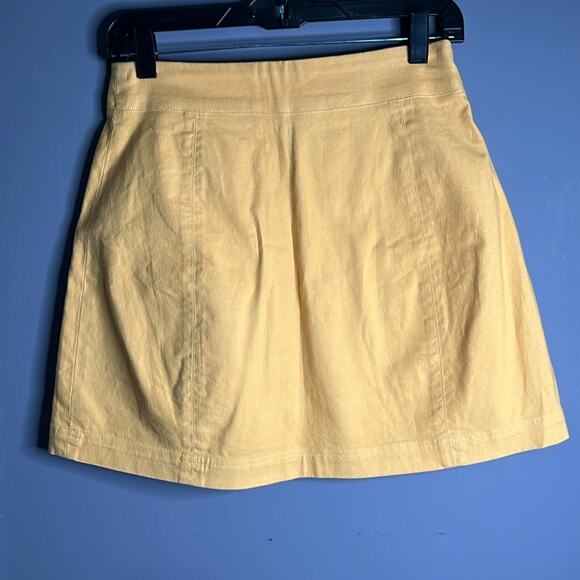 Capulet by Revolve Yellow Mini Skirt With Buttoned Front Size Small - Picture 3 of 7